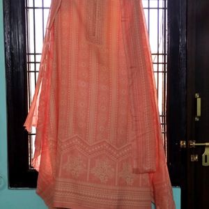 New Peach Kurta Set