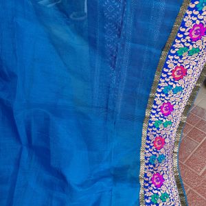 Blue Beautiful Design Saree