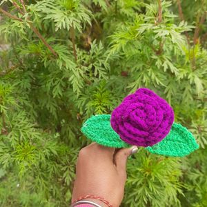 Crochet Dark Purple Rose 💜