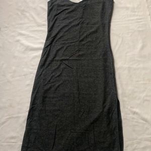 Stalk Grey Sporty Side Slit Dress