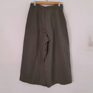 Dark Olive Green Casual Plazzo (Women's)