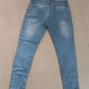 Blue Cut Work Jeans