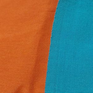 Blue and Coral Orange Dress Material