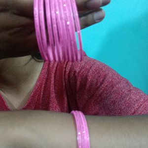 Selling Bangles Set Pink Colour Party Wear