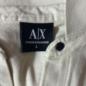 Armani Exchange Cream Polo Tshirt - First Copy