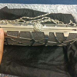 Beautiful Silver Grey Clutch For Party Wear Its Lo