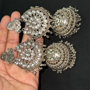 Oxidised German Silver Jhumkas