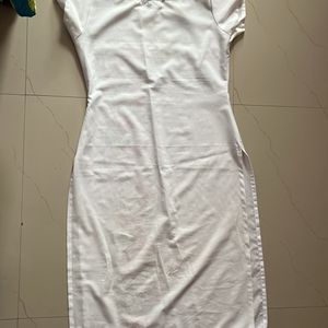 Women White Floral Straight Kurti