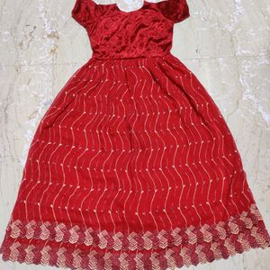 Red Georgette Gown