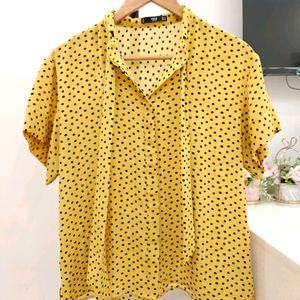 PRICE DROP..!! Mango Tie Up Collar Top