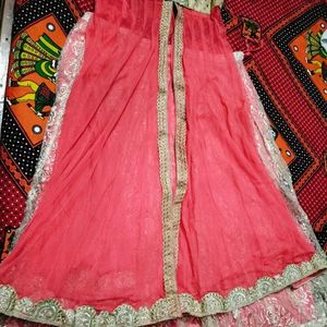 Peach Colour Endo western Lehnga