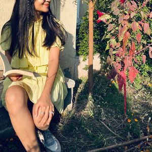 Lime Yellow Frill Dress