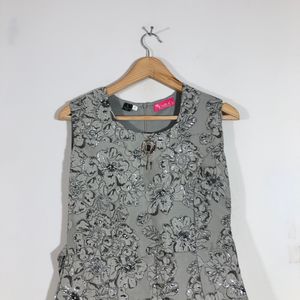 Grey Printed Dress(Women’s)