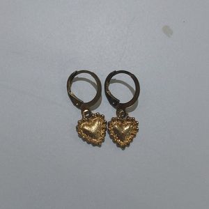 Cute Golden Heart Earrings