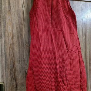 Yoke embroidered Red Kurta