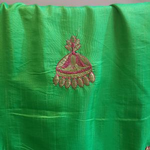 Green Jumkha Saree