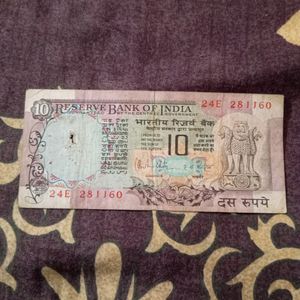 Old Rare Original Ten Rupee Peacock Note