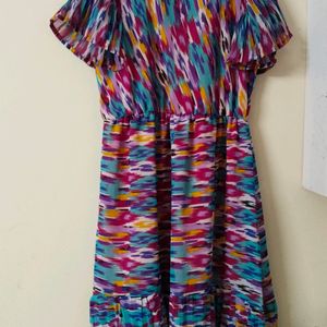 Multi Color Printed Georgette Gown