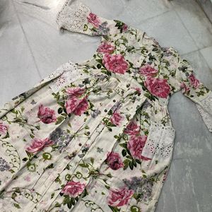 Bunch Of Flower Linen Dress