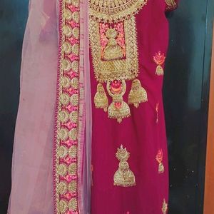 Rose Party Wear Plazo Suit With Dupatta 46 Bust