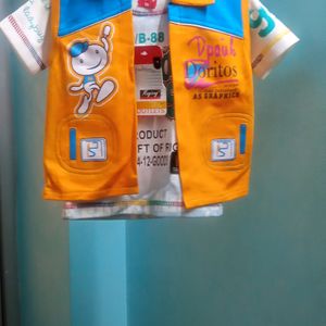 Stylist T Shirt With Jacket For 6 Month-2year Kids