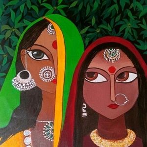 Traditional Indian Artwork On Canvas