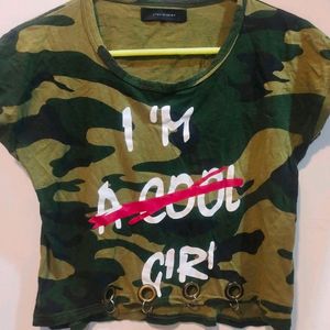 Soldier print top