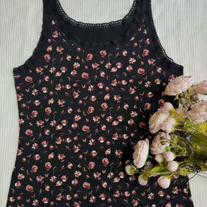 Black Floral Camisole