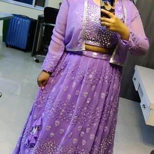 Lavender  Color 3 Pc Leheng Choli