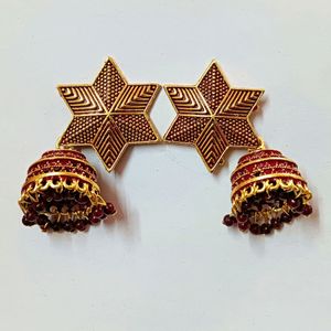 Indian Star Jhumka Earrings