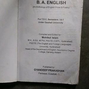 For B.A Students, English Book