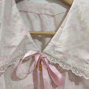 Pink Vintage Korean Shirt with shoulder pads