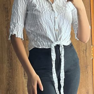 White Crop Shirt