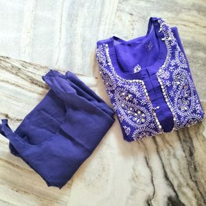 Royal Blue Kurta With Inner