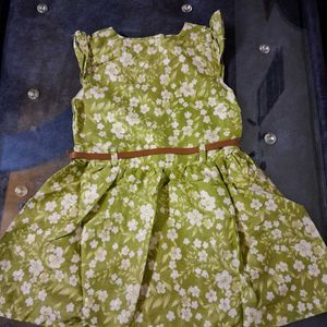 Beautiful Olive Green Frock 1 To 2 Years