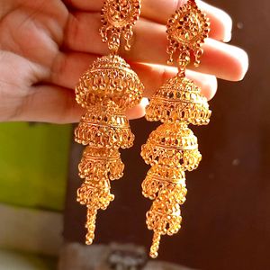 3 Layerd Golden Jhumka