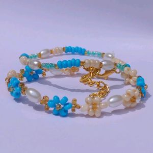 Blue White Bracelet Stack