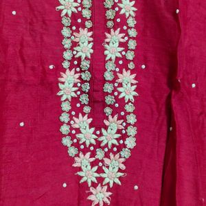 Pink Suit With Net Dupatta