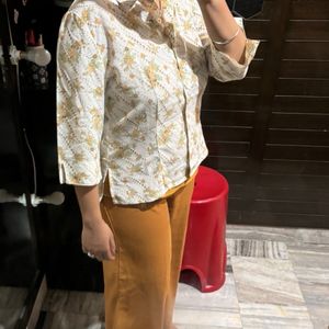 Floral Shirt And Brown Trousers