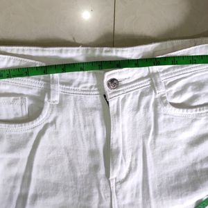 Women High-waist White Jeans