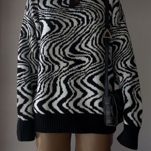 Black Zig Zag Sweater