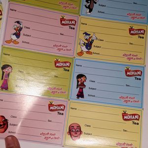 cartoon name chits for books and copies pack of 2