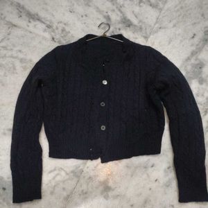 Pure Woolen Blue Cardigan