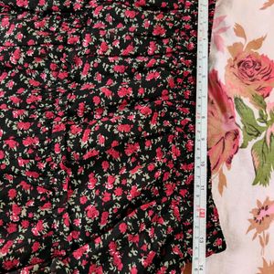 Berry lush Flowers Print Skirt