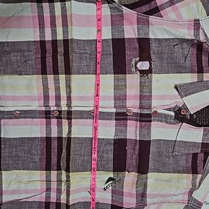 Mauve Pink And Brown Checked Shirt