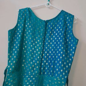 BARGAIN AND BUY Max Blue Long Frock (No Sleeves)