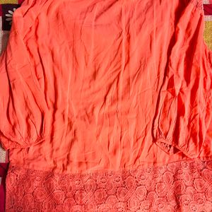 Coral Colour Long Top