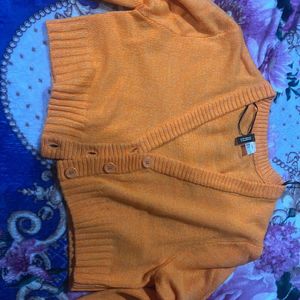 H&M Orange Knitted Cardigan