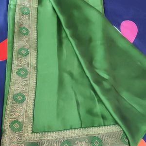 Green Saree With Border