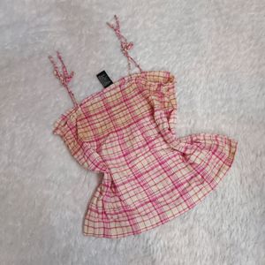 Conquette Check Cami Top